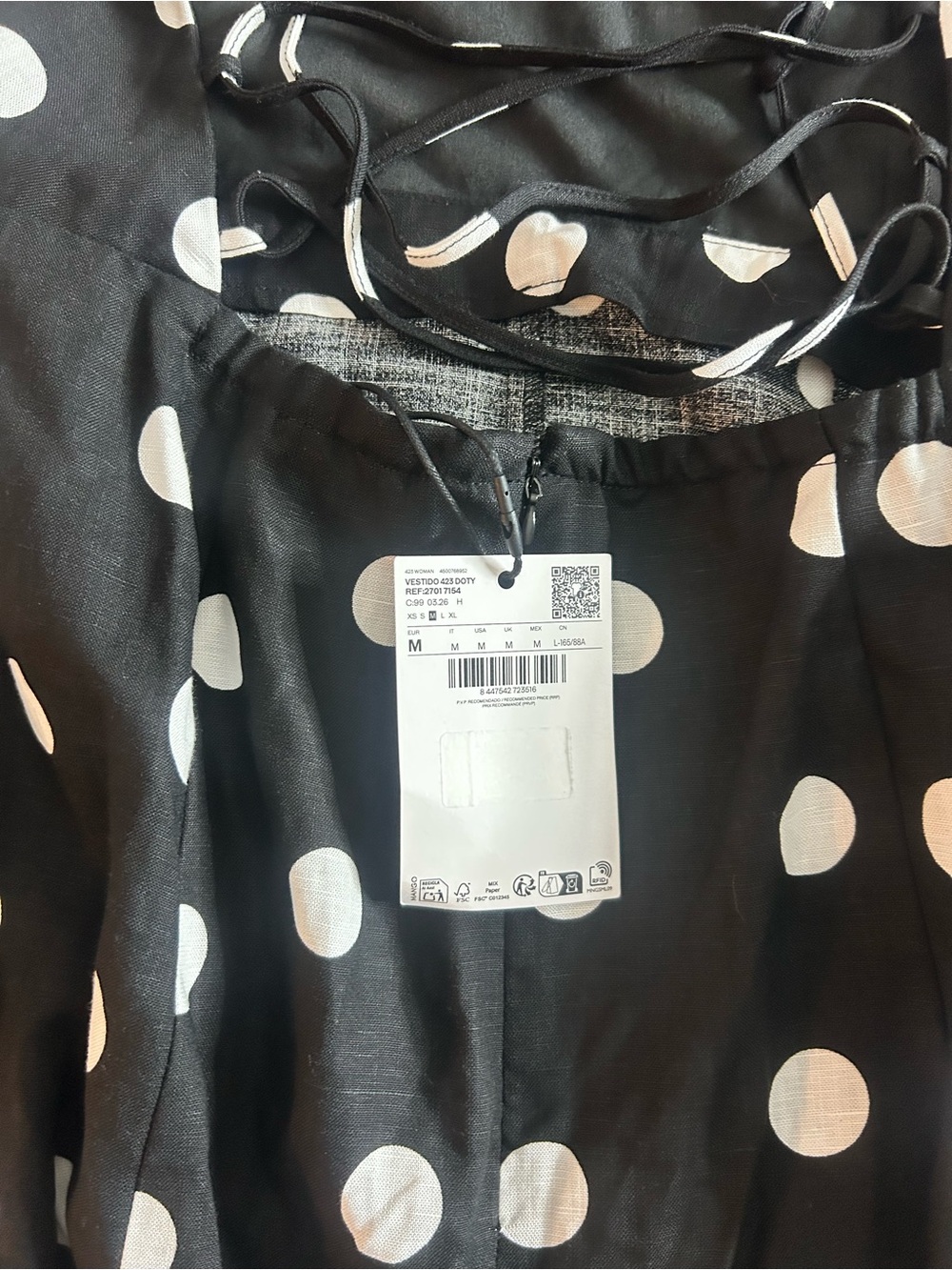 NWT (size M) MANGO LYOCELL POLKA DOT DRESS - Picture 10 of 12